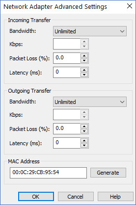 packet loss settings