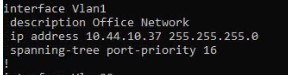 Switch configuration VLANs