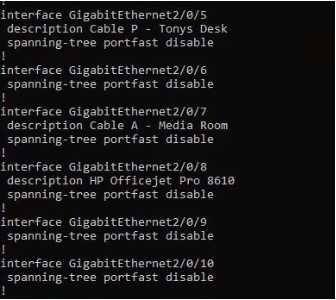 Switch configuration descriptors